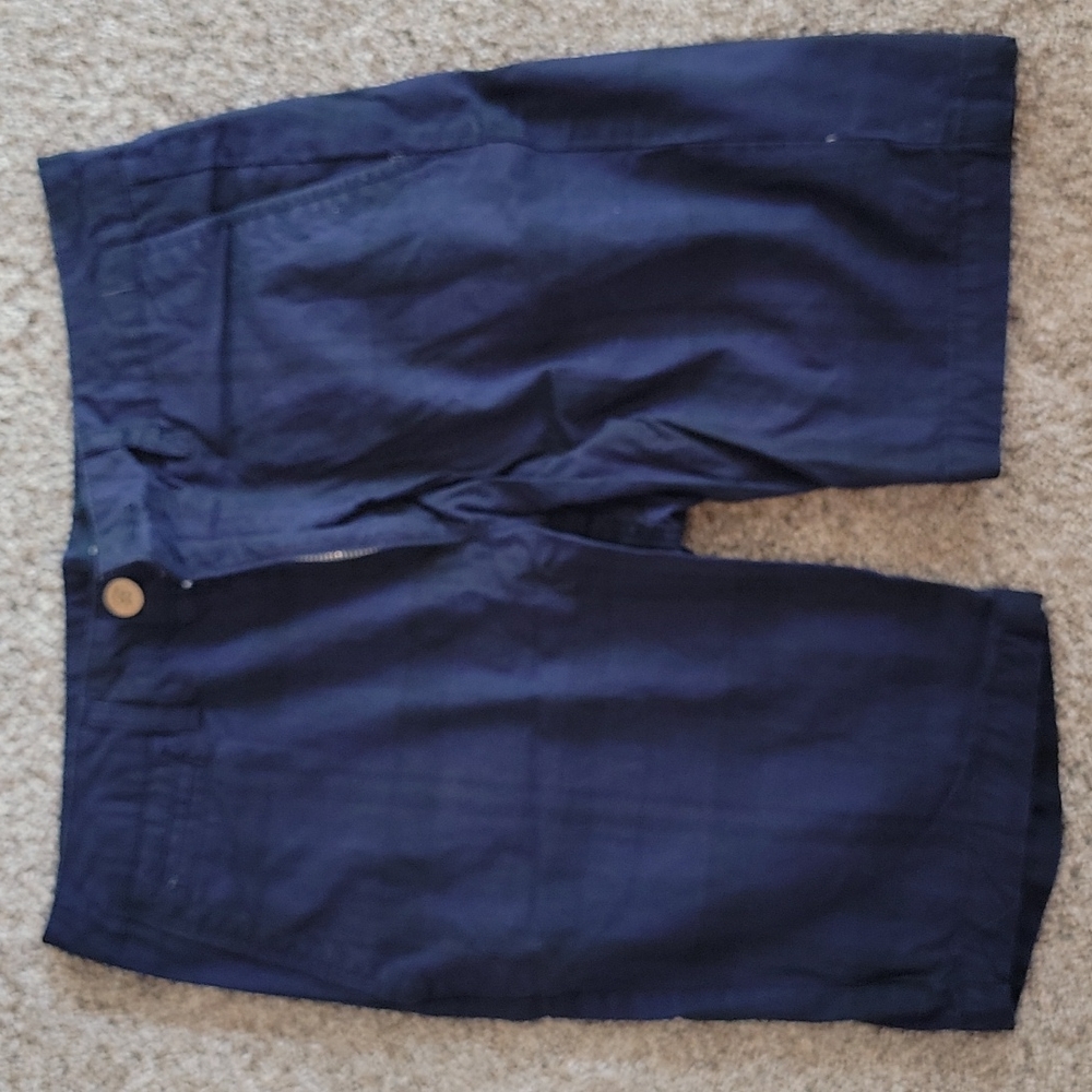 Blue plaid shorts